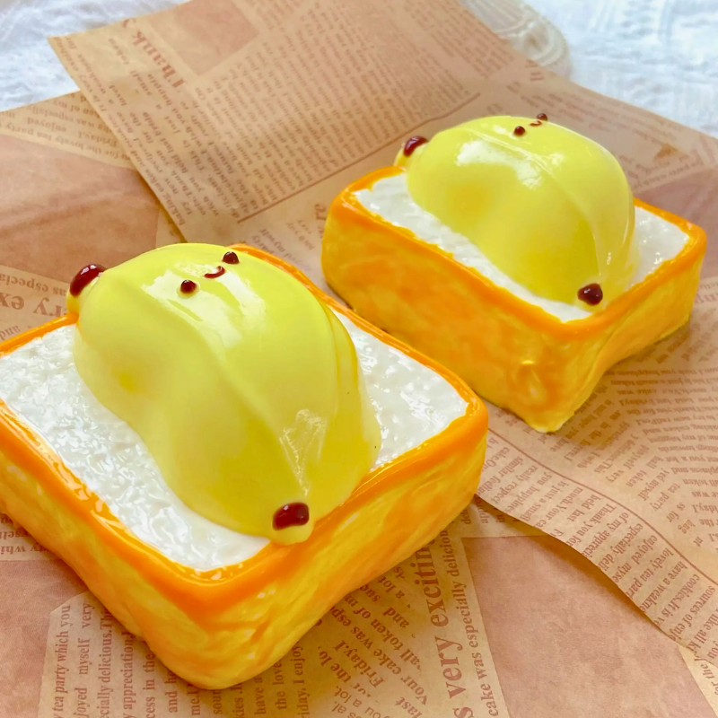 Banana Toast Bread Silicone Pinch Taba Squishy Toys