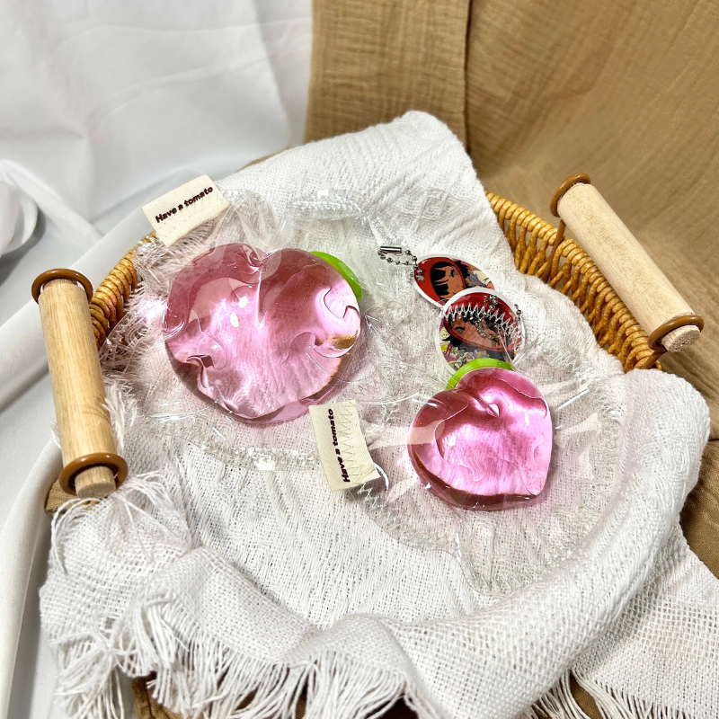 Transparent Pink Peach Taba Squishy Toys
