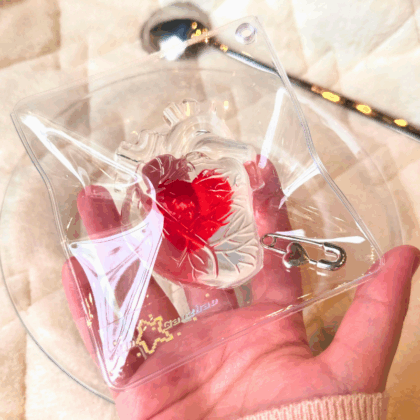 Transparent Sand Heart Taba Squishy