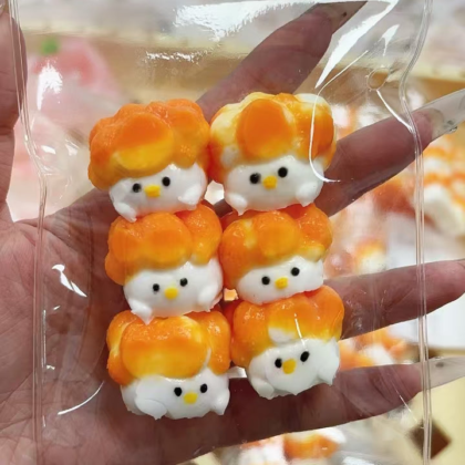 Taba Squishy Toys 6PCS Cute Orange Lion Head Squeeze Toys